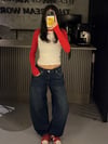KOYU MAVİ BARREL FIT JEAN