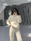 KREM KAPÜŞONLU SWEAT EŞOFMAN TAKIM