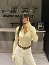 KREM POLO YAKA DÜĞMELİ TRİKO