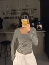 KRUVAZE ÇİZGİLİ BLUZ