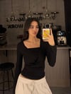 KRUVAZE SİYAH BLUZ