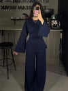 LACİVERT BEL BAĞLAMALI MODAL EŞOFMAN TAKIM