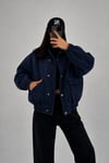 LACİVERT ÇITÇITLI GABARDİN CEKET