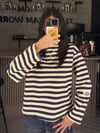 LACİVERT DOING ÇİZGİLİ SWEATER