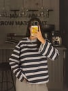 LACİVERT KALIN ÇİZGİ SWEATER
