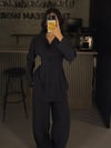 LACİVERT KORSELİ TENSEL BAĞCIKLI TAKIM