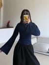 LACİVERT MODAL KUMAŞ BEL KORSELİ BODY