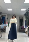 LACİVERT PİLELİ MAXİ ETEK