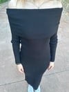 MADONNA YAKA SİYAH TRİKO MAXİ BOY ELBİSE 