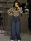 MAVİ LASTİKLİ TENSEL KOT PANTOLON