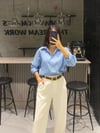 MAVİ MODAL KUMAŞ OVERSIZE GÖMLEK