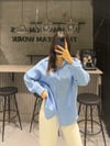 MAVİ MODAL KUMAŞ OVERSIZE GÖMLEK
