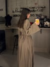 MOCHA TENSEL PİLELİ BAĞLAMALI ELBİSE