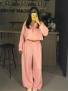 PEMBE 3 LÜ CROP FERMUARLI TAKIM