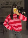 PEMBE ÇİZGİLİ SWEATER