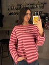 PEMBE DOING ÇİZGİLİ SWEATER