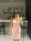 PEMBE KARE YAKA ETEK YELEK TAKIM