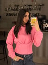 PEMBE KORSE KAPÜŞONLU SWEAT