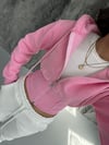 PEMBE KORSELİ FERMUARLI HIRKA
