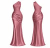 PEMBE SATEN ELBİSE 