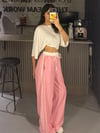 PEMBE ŞERİTLİ PUANTİYE PANTOLON