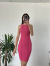 PEMBE TERS DİKİŞ 0 KOLLU ELBİSE