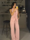 PEMBEİ KETEN BLUZ PANTOLON  TAKIM