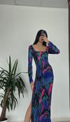 SANDY KUMAŞ RENK DESENLİ ELBİSE 