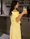 SARI MNG ASİMETRİK CREP ELBİSE