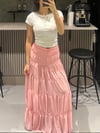 ŞİFON İÇ ŞORT ASTARLI MAXİ BOY PEMBE ETEK