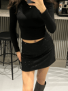 SİMLİ ASTARLI MİNİ ETEK