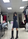 SİMLİ LACİVERT ELBİSE 