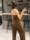 SIRT DETAY DEGAJE YAKA KAHVERENGİ TAKIM
