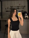SİYAH BÜZGÜLÜ KALIN ASKI ATLET