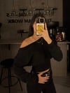 SİYAH DÜŞÜK OMUZ KORSE SWEAT