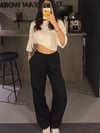 SİYAH JAKARLI PANTOLON