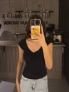 SİYAH KISA KOL ÖN BÜZGÜLÜ BODY