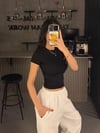 SİYAH KISA KOLLU BODY