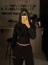 SİYAH KORSE KAPÜŞONLU SWEAT