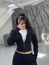 SİYAH KORSELİ FERMUARLI HIRKA