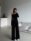 SİYAH MADONNA YAKA EŞOFMAN TAKIMI