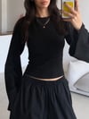 SİYAH MODAL KUMAŞ BEL KORSELİ BODY