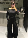 SİYAH MODAL KUMAŞ PİLELİ EŞOFMAN ALTI