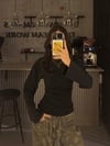 SİYAH PAMUKLU TAM BOY BÜZGÜLÜ BODY
