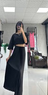 SİYAH PİLELİ MAXİ ETEK