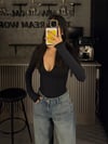 SİYAH STR V YAKA BODYSUIT