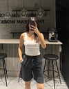 SİYAH TENSEL CEPLİ ŞORT