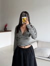 STR ÇİZGİLİ BAĞLAMALI MUADİL BLUZ
