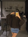 TAŞLI TRANSPARAN KAHVE BLUZ