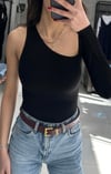 TEK KOL DETAY SİYAH BODYSUIT
